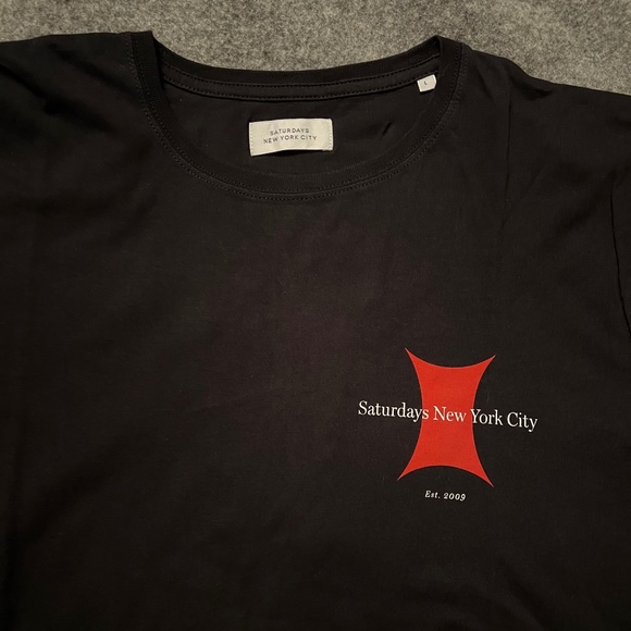 SATURDAYS NYC Super Ellipse Black L/S T-Shirt LARG - Picture 4 of 10